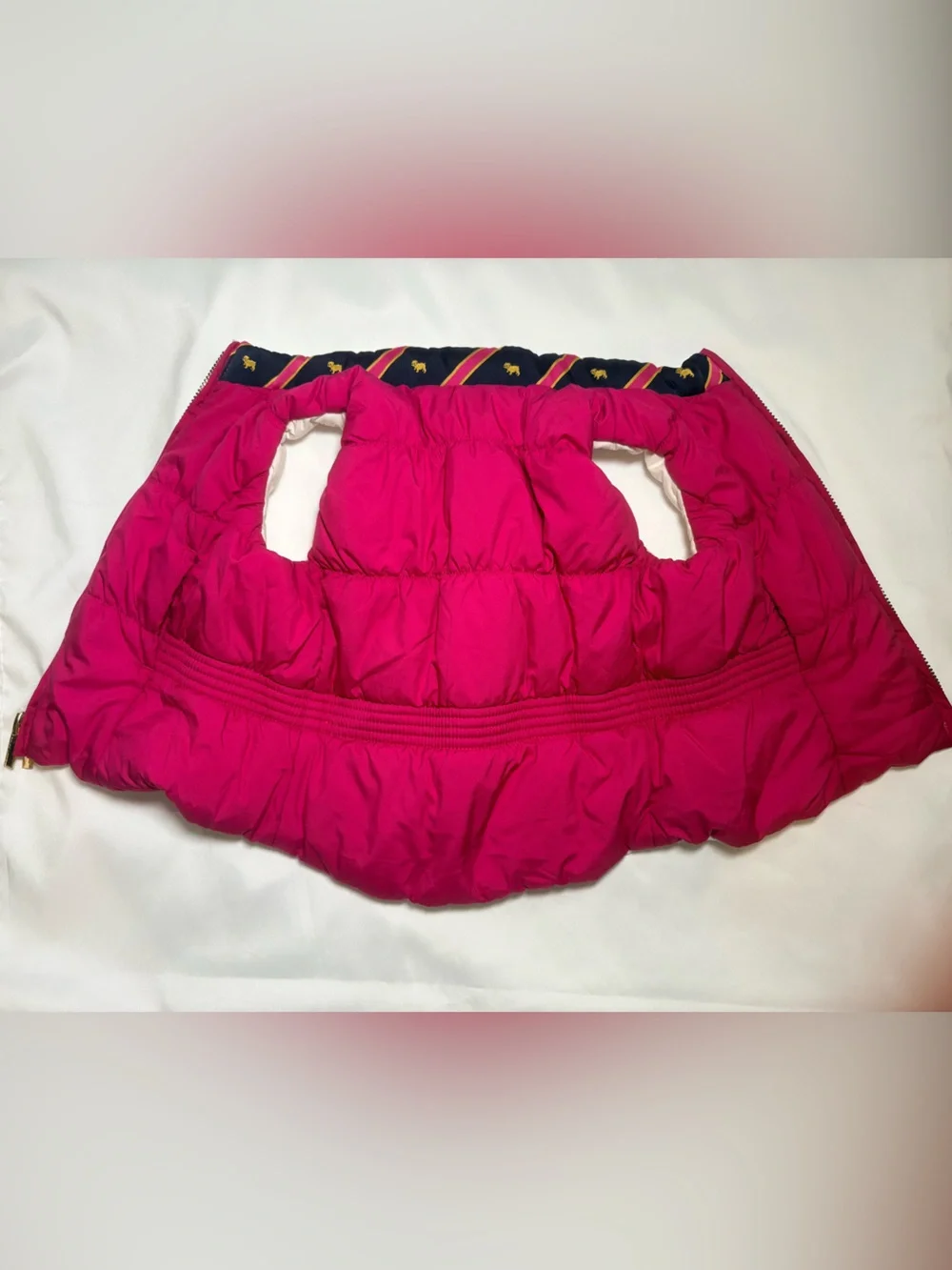 Ralph Lauren Reversible Hot Pink/Creamy White Quilted Down Puffer Vest  12 Month